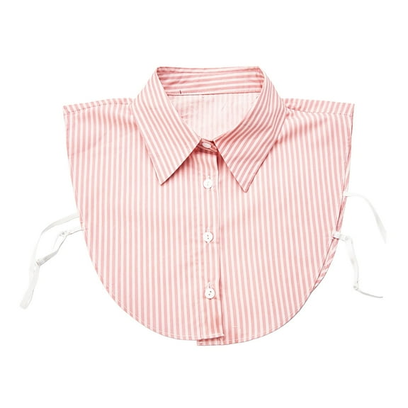 CYSFASHION Detachable Collar for Women Solid Half Shirts Family Business Casual V Neck Dicky Collar Blouse Pink