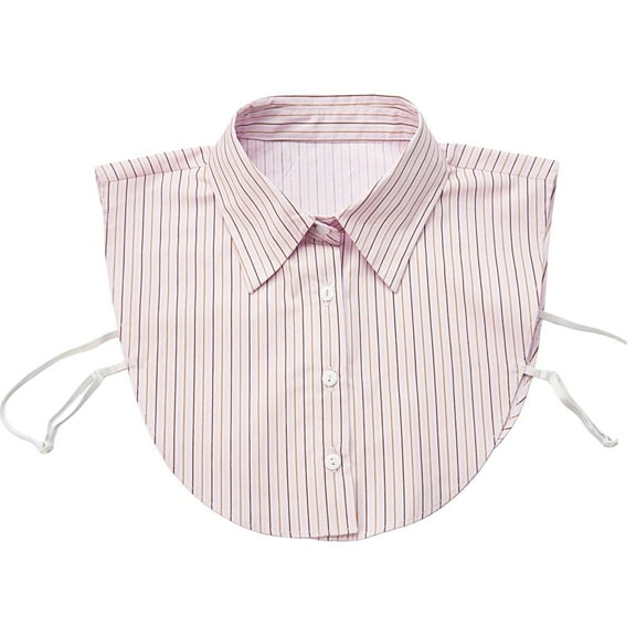 CYSFASHION Dickey Collar Blouse for Women Solid Half Shirts Family Business Casual Round Fake Collar Light Violet