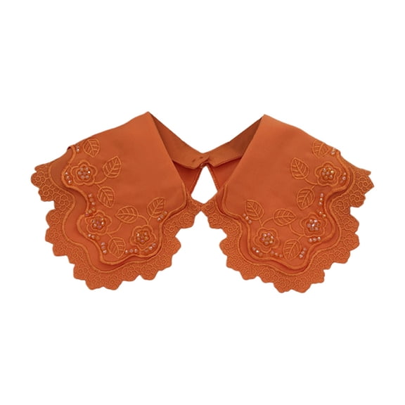 CYSFASHION Dickey Collar for Women Floral Faux Shirt Family Business Casual Round Fake Collar Orange