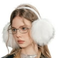 thumbnail image 1 of CYSFASHION Ear Muffs for Woman Plush Cold Weather Faux Fur Christmas Gifts for Teens Women Winter Fashion Cover Warmer Men Earmuffs White, 1 of 3