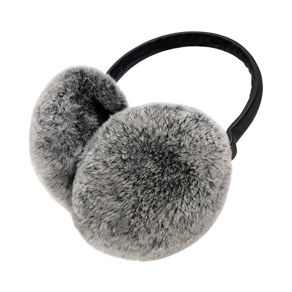 CYSFASHION Ear Muffs for Women Plush Soft Fluffy Cover Adjustable Foldable Warmers Furry Earmuffs Dark Gray