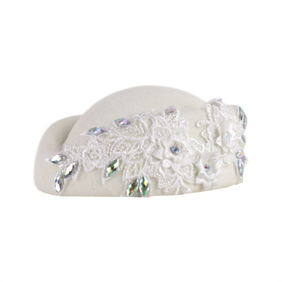 CYSFASHION Fascinators Hats for Women Tea Party Girls Accessories Church Vintage Pillbox Hat White