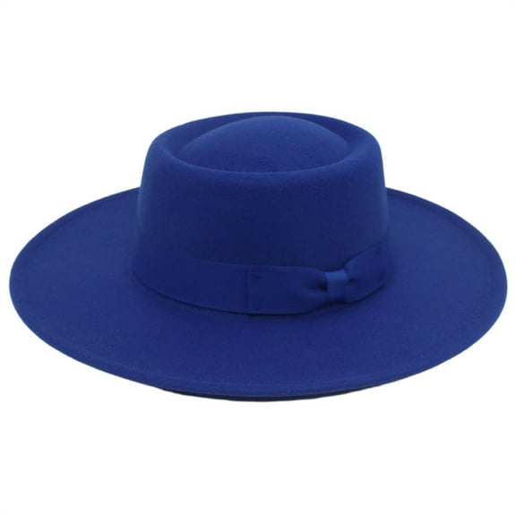 CYSFASHION Fedora Hats for Women Panama Wedding Guest Dress Wide Brim Hair Accessories Tea Party Women's Sun Hats Blue2