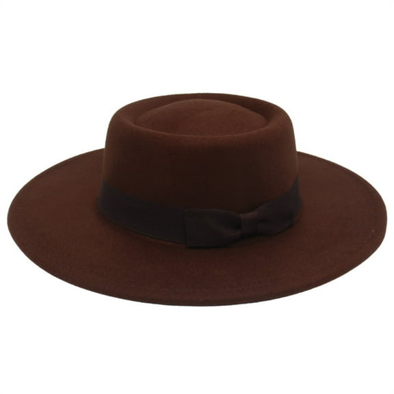 CYSFASHION Fedora Hats for Women Panama Wedding Guest Dress Wide Brim Hair Accessories Tea Party Women's Sun Hats Brown2