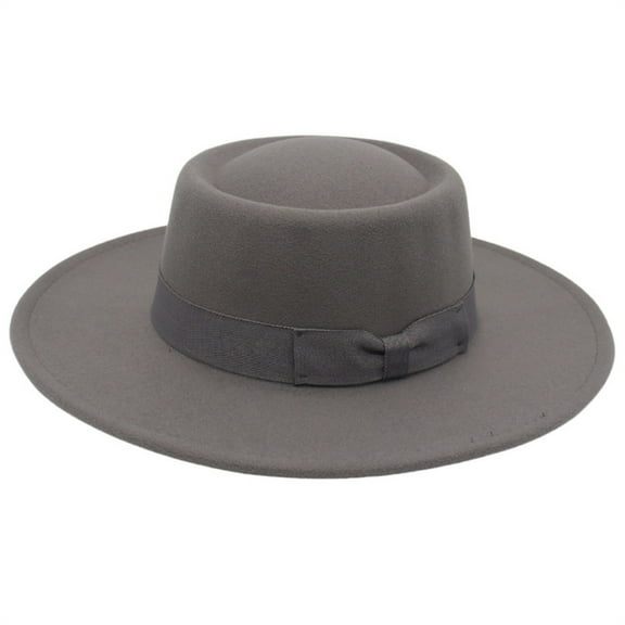 CYSFASHION Fedora Hats for Women Panama Wedding Guest Dress Wide Brim Hair Accessories Tea Party Women's Sun Hats Grey