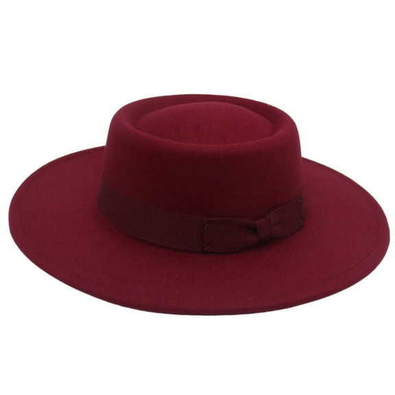 CYSFASHION Fedora Hats for Women Panama Wedding Guest Dress Wide Brim Hair Accessories Tea Party Women's Sun Hats Red2