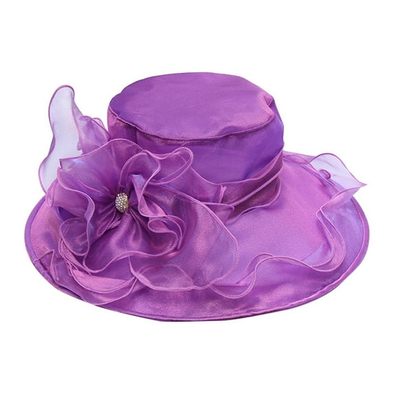 CYSFASHION Fedora Hats for Women Retro Classic Soft Panama Wide Brim Elegant Bucket Hat Purple