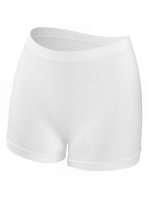 Full Coverage Stretch Nylon Spandex Boyshort Women's Panties Seamless Mid Rise Short Leg Intimate Shorts