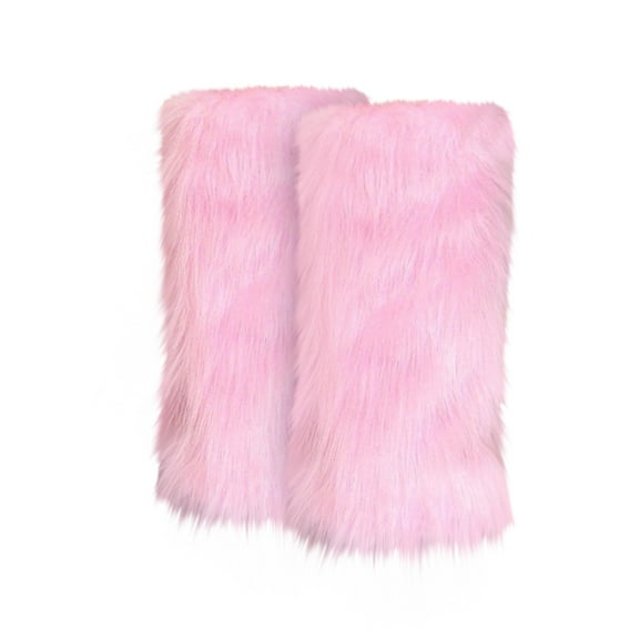 CYSFASHION Furry Boots for Women Faux Fur Leg Warmers Fluffy Fall Fashion Must Haves Fuzzy Boot Light Pink