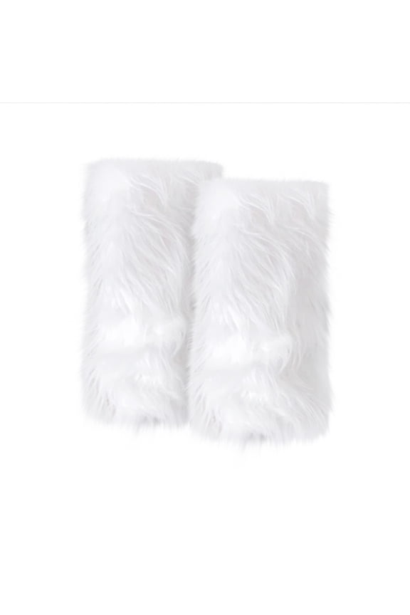 Furry Boots for Women Faux Fur Leg Warmers Fluffy Fall Fashion Must Haves Fuzzy Boot White