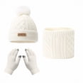 thumbnail image 1 of CYSFASHION Head Scarf for Women Warm Winter Gloves Fall Clothes Men's Headband Screen 3Pcs Knit White Beanie, 1 of 2