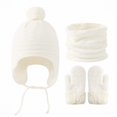 thumbnail image 1 of CYSFASHION Head Scarf for Women Warm Winter Gloves Fall Clothes Men's Headband Screen 3Pcs Knit White Beanie, 1 of 2