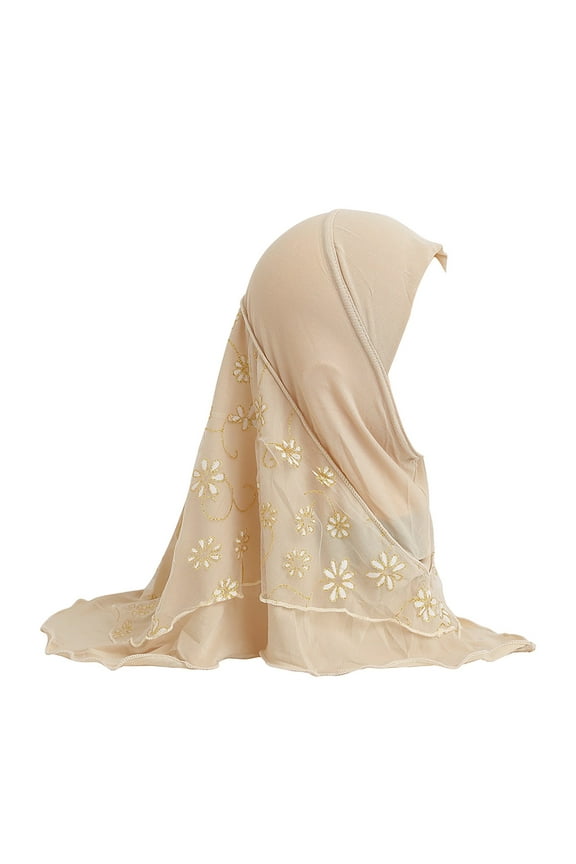 Head Wraps for Women Retro Womens Turban African Cotton Headwrap Breathable Flower Headbands Beige