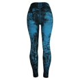 thumbnail image 1 of CYSFASHION Hip Up Slim Faux Jean Printed Nine Length Women's Leggings Stretch Casual Gym Daily Bottom, 1 of 4