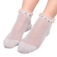 thumbnail image 1 of CYSFASHION Lace Ankle Socks for Women Fall Fashion Must Haves Breathable Toe Seamed Women's Socks Silver, 1 of 7