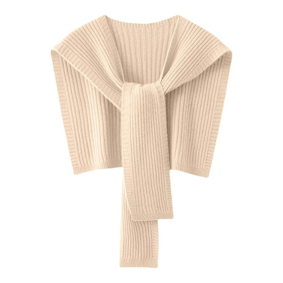 CYSFASHION Pashmina Wraps for Women All Season Cardigan Cap Cover Up Knitted Fleece Neck Scarf Beige