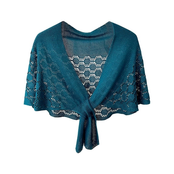 CYSFASHION Pashmina Wraps for Women All Season Cardigan Cap Cover Up Knitted Fleece Neck Scarf Dark Blue