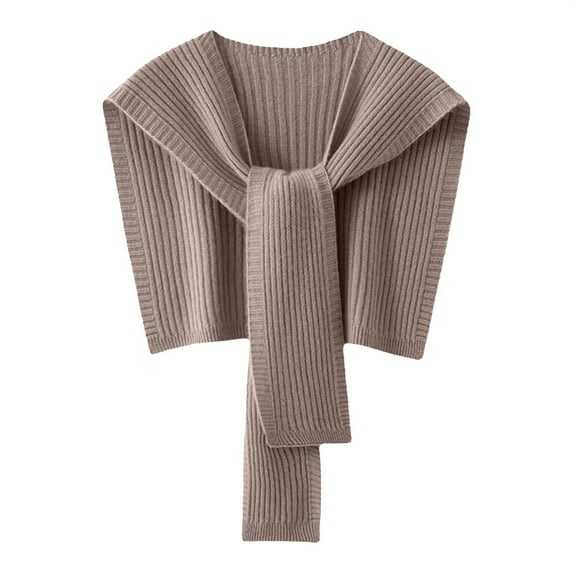 CYSFASHION Pashmina Wraps for Women Party Cardigan Cap Loose Knitted Fashion Neck Scarf Brown1