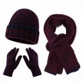 thumbnail image 1 of CYSFASHION Scarf for Women 3 Piece Winter Gloves Men Fall Fashion Must Haves Men's Touchscreen Ear Warmer Caps Fleece Wine Beanie, 1 of 2