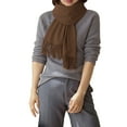 thumbnail image 1 of CYSFASHION Scarf for Women Scarves Autumn And Winter With A Versatile Like Feel Tassels Style Warm Suitable As Neck Warmer Brown Shawl, 1 of 4