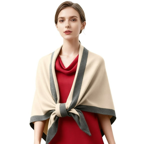 CYSFASHION Shawl Wraps for Women Fall Fashion Must Have Cropped Cardigan Knitted Womens Sweaters Soft Wedding Guest Dress Beige Scarf