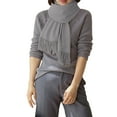 thumbnail image 1 of CYSFASHION Shawl Wraps for Women Scarves Autumn And Winter With A Versatile Like Feel Tassels Style Warm Suitable As Neck Warmer Grey Scarf, 1 of 4