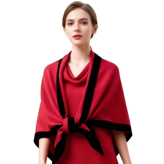 CYSFASHION Shawl Wraps for Women Winter Cropped Cardigan Elegant Women's Sweaters Cozy Wedding Guest Dress Red Scarf