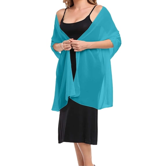 CYSFASHION Shawls And Wraps for Evening Dresses Party Elegant Loose Slimming Fit Fashion Neck Scarf Blue2