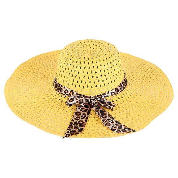 CYSFASHION Straw Hats for Women Outdoor Protection Foldable Floppy Breathable Wide Brim Visor Gold
