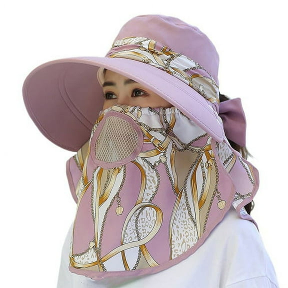 CYSFASHION Sun Hats for Women Outdoor Protection Foldable Floppy Breathable Wide Brim Visor Purple