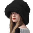 thumbnail image 1 of CYSFASHION Trapper Hat for Men Cozy Fur Fitness Bucket Hat Winter Fashion Plush Men's Hats & Caps Black, 1 of 5