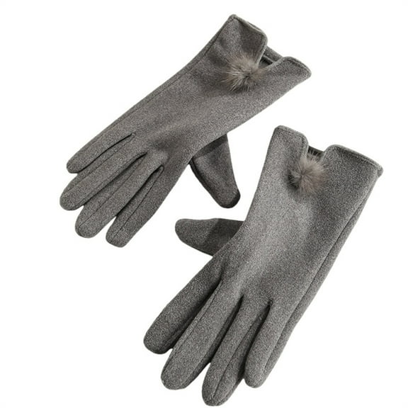 CYSFASHION Winter Gloves for Women Full Finger Winter Fleece Lining Compression Gloves Grey