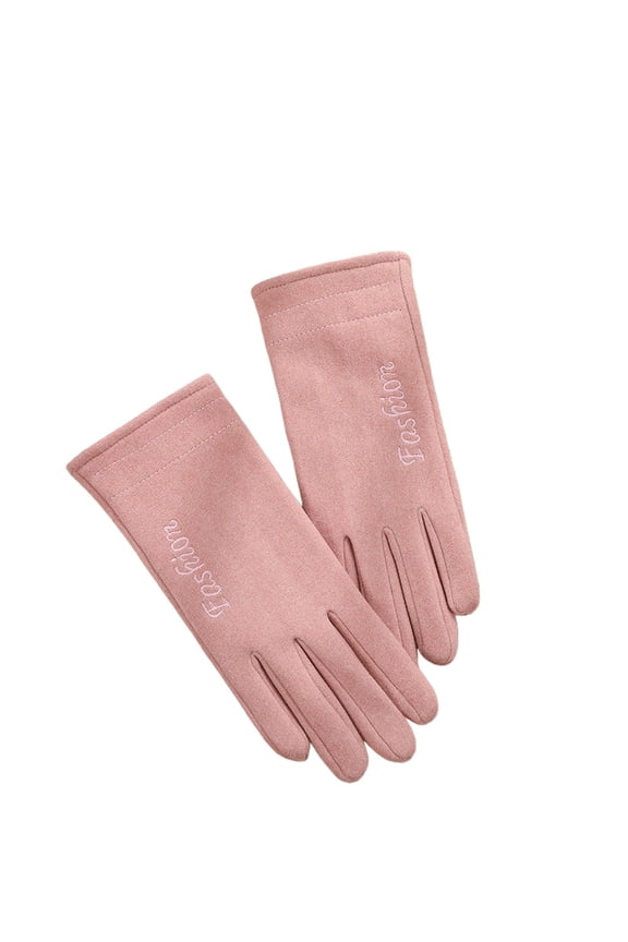 Winter Gloves for Women Full Finger Winter Fleece Lining Compression Gloves Pink