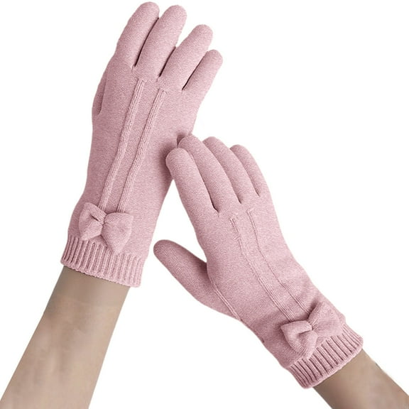CYSFASHION Winter Gloves for Women Warm Fall Fashion Must Haves Knitted Compression Gloves Pink