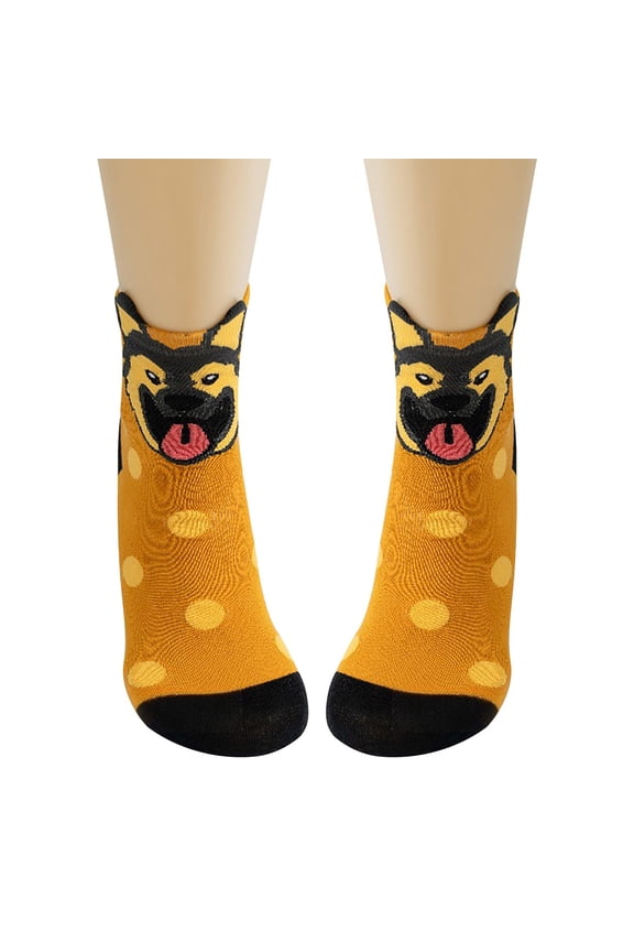 Womens Socks Crew Breathble Comfortable Thermal Toe Seamed Ankle Funny Girls Socks Orange