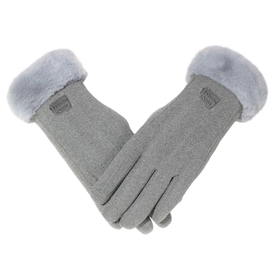 CYSFASHION Womens Winter Gloves Fitness Ski Plush Casual Cotton Thermal Gloves Grey