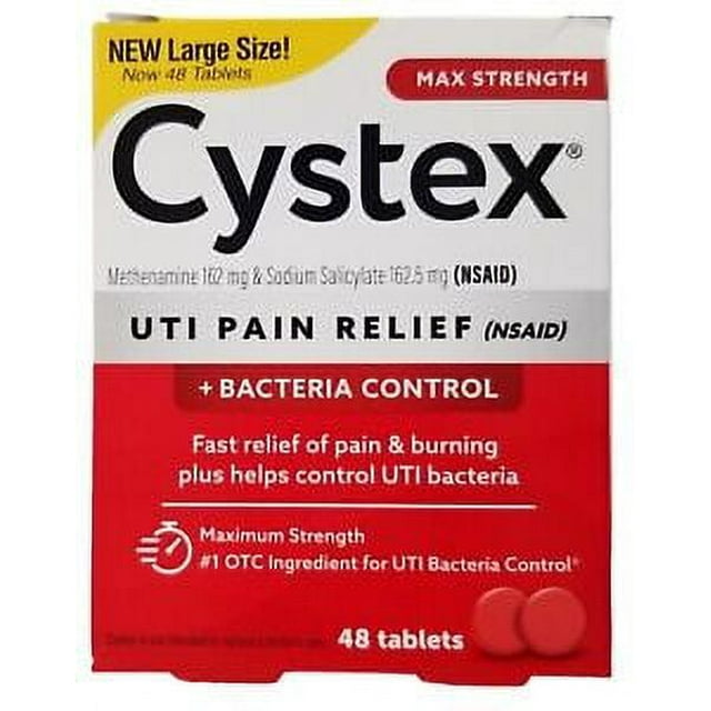 CYSTEX PLUS UTI Tablets Urinary Pain Relief Plus helps w/ Infection 48
