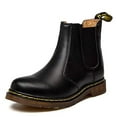 CYSWER Unisex Slip On Ankle Boot Leather Casual Chelsea Round Toe