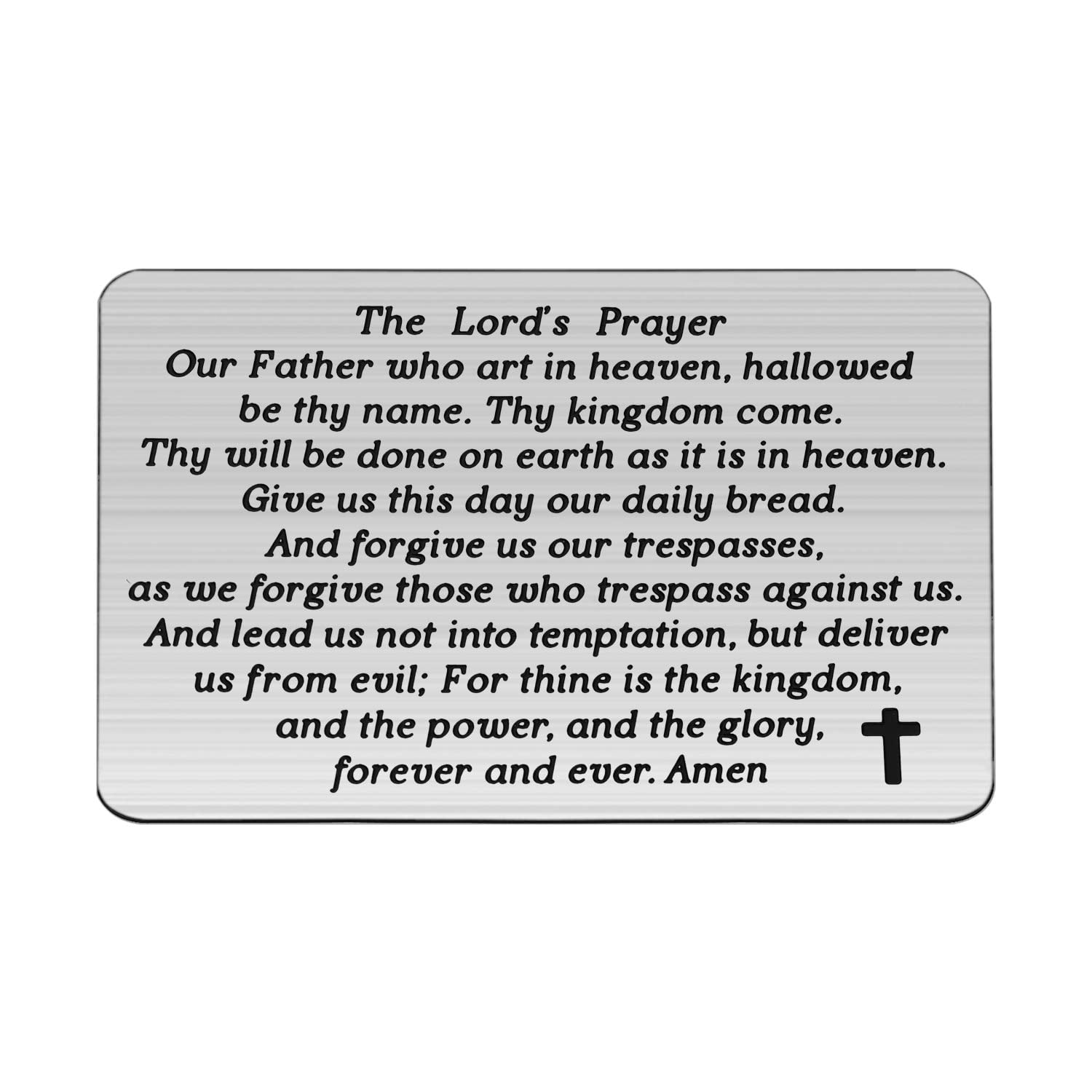 CYTING The Lord's Prayer Engraved Wallet Card Bible Verse Wallet Insert