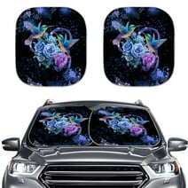 CYU SHOP Blue Butterfly, Flower Windshield Sun Shade for Auto, Purple Car Sunshade Sun Visor Front Windshield Cover, Great for Outdoor Travelling, Easy to Use