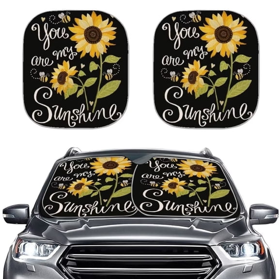 CYU SHOP Sunflower Car Sun Visor Protector 2 Pack Car Windshield Sun Shade for Women Sakura Car Accessories Front Window Sunshades Shield Sun Reflector Universal Fit Trucks SUV Van