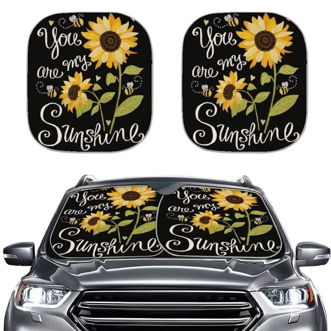 CYU SHOP Sunflower Car Sun Visor Protector 2 Pack Car Windshield Sun Shade for Women Sakura Car Accessories Front Window Sunshades Shield Sun Reflector Universal Fit Trucks SUV Van Walmart