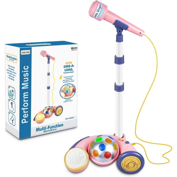 CYURMJUN Kids Karaoke Microphone Toy with Stand, Toy Karaoke Machine Microphone Toys for Boys Girls