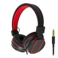 thumbnail image 1 of Kids Headphones Wired Headphone with Microphone Control Folding On-Ear 3.5mm Headset for Kids, Girls, Boys, Children, Foldable Headsets for School Tablet (Black/Red), 1 of 6