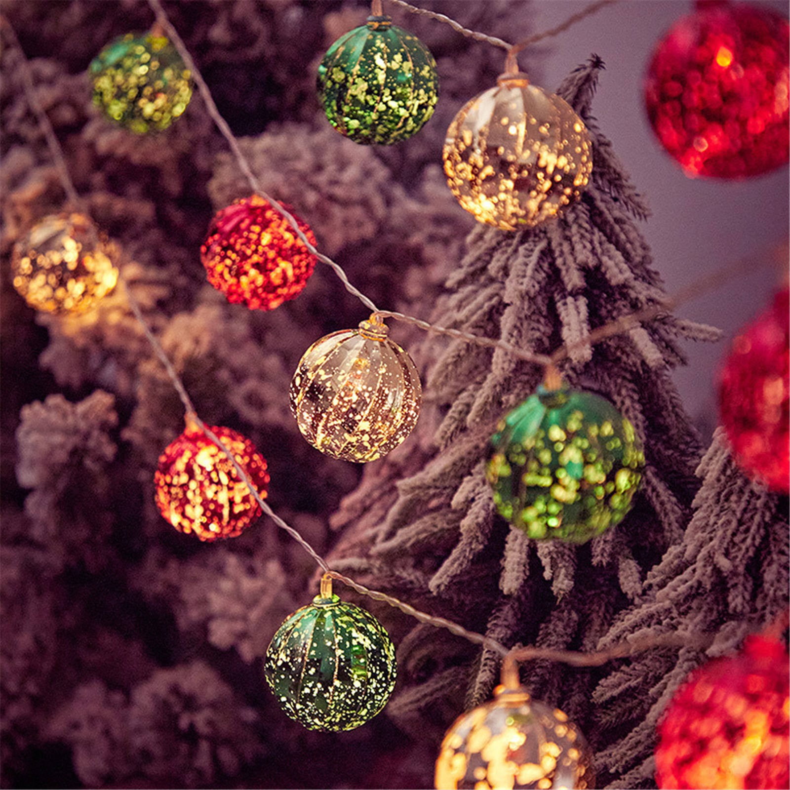 CYXLFZH Fairy Lights Plug In Christmas Tree Ball Ornaments Indoor