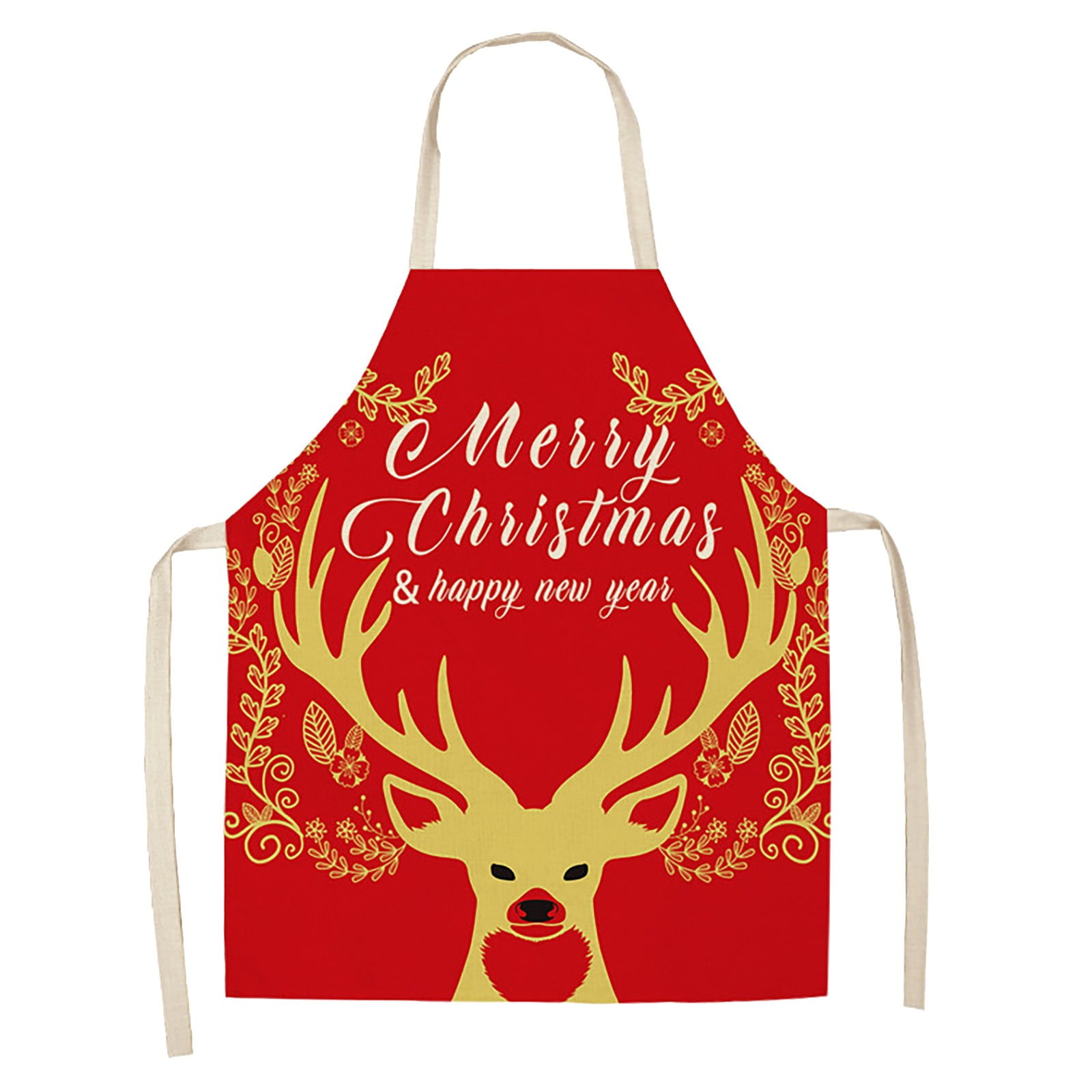 CYXLFZH Santa Apron Christmas Kitchen Cooking Aprons Black And Red