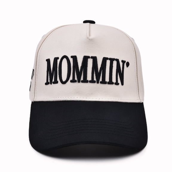 CYYFXKA Mommin Trucker Hat for Women, New Mom Gifts for Wife, Mothers Day Birthday Gifts from Daughter Son Husband, 3D Embroidered Mom Baseball Cap, Adjustable Vintage Two Tone Mama Hat for Casual