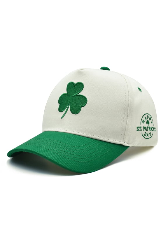 St Patricks Day Hat, Shamrock Trucker Hat for Men & Women, Irish Party Gifts Accessories, Adjustable Embroidered Two-Tone Shamrock Baseball Cap for St. Patricks Day