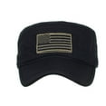 thumbnail image 1 of CYYOLLPF Army Cap Vintage Flat Top Design Flat Top Hat Vintage Cap Short Bill Cap Conductor Hat Men Casual Military Style Hat Flat Top Baseball Cap Fitted Cap Accessories Black One Size, 1 of 3