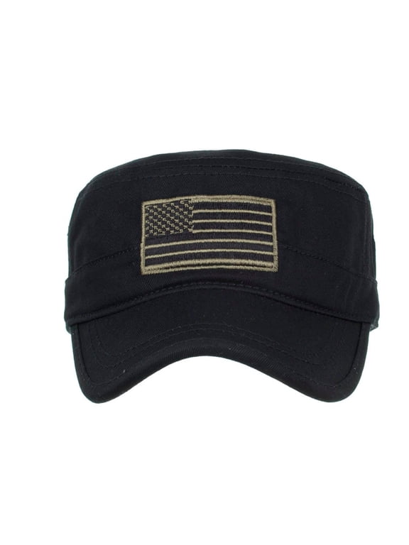 Army Cap Vintage Flat Top Design Flat Top Hat Vintage Cap Short Bill Cap Conductor Hat Men Casual Military Style Hat Flat Top Baseball Cap Fitted Cap Accessories Black One Size